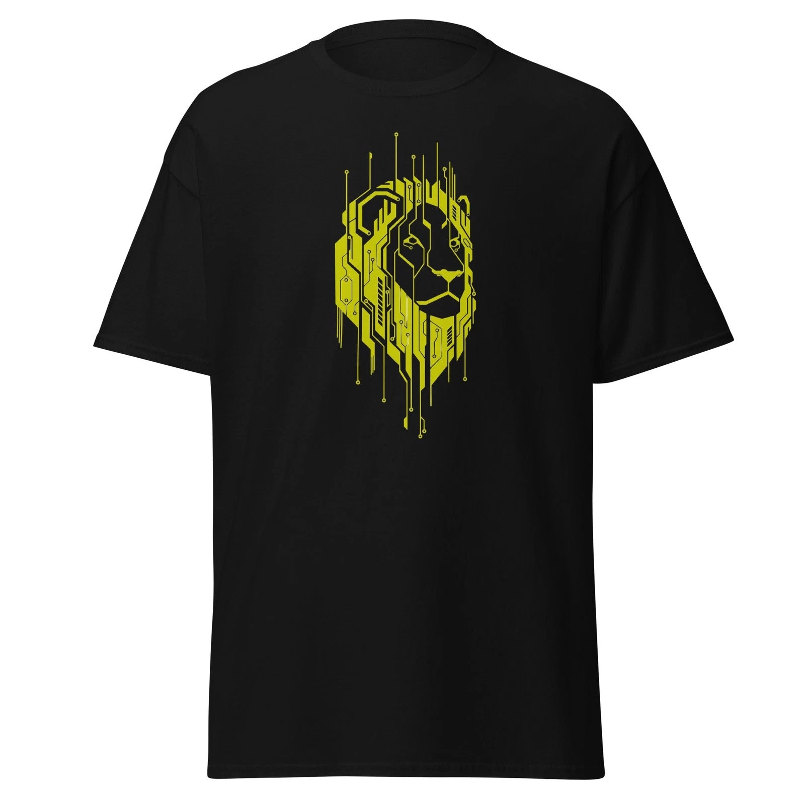 Mens Cyberpunk Lion Graphic Black