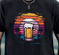Beer Mug Sunset T-shirt | Retro Desert Design Tee, Fun Drinking Shirt