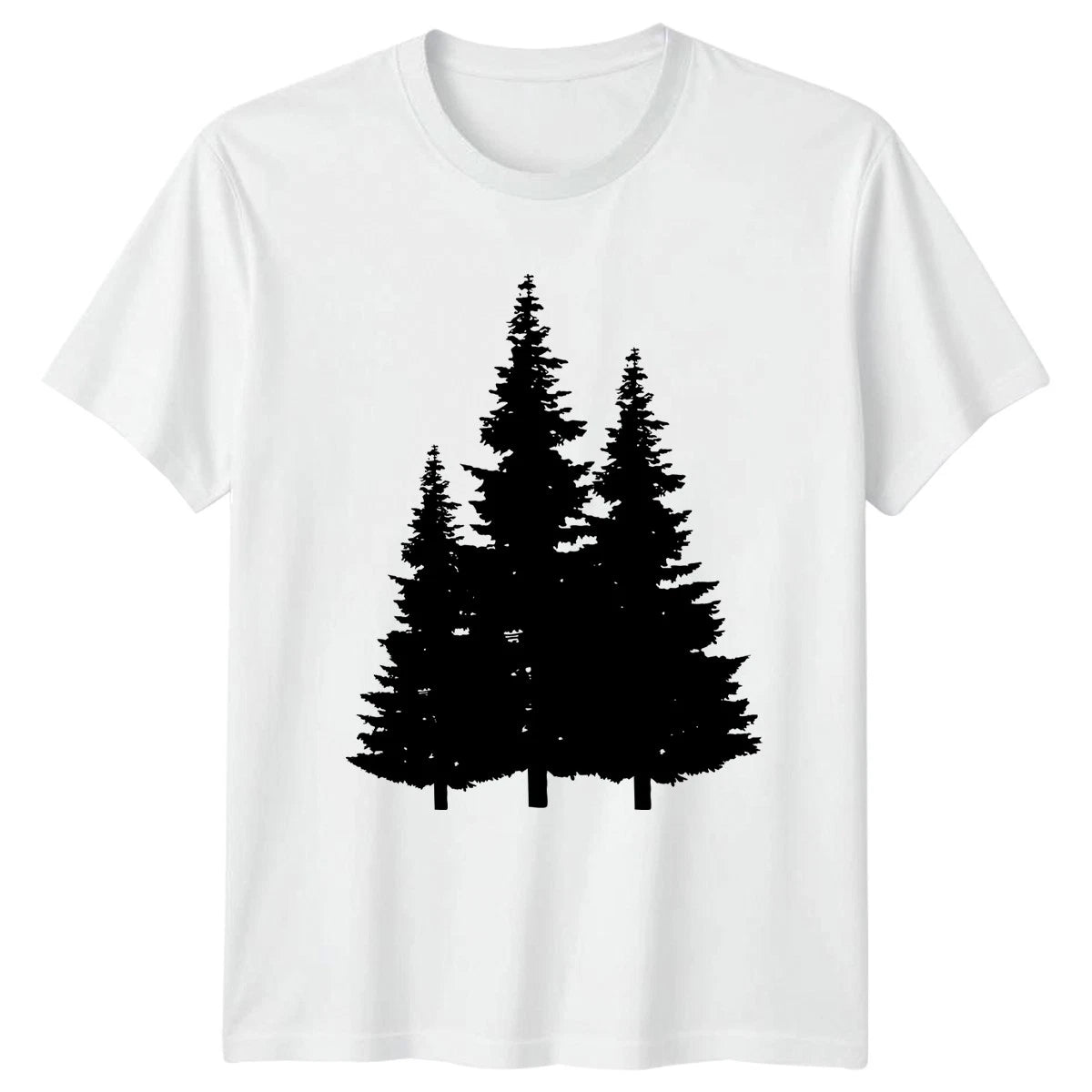 Three Tall Pine Trees Forest T-Shirt Evergreen Tree Outdoors Gift