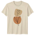 Simple Line Art Tulip Bloom T-Shirt Minimalist Art Floral Botanical Birthday