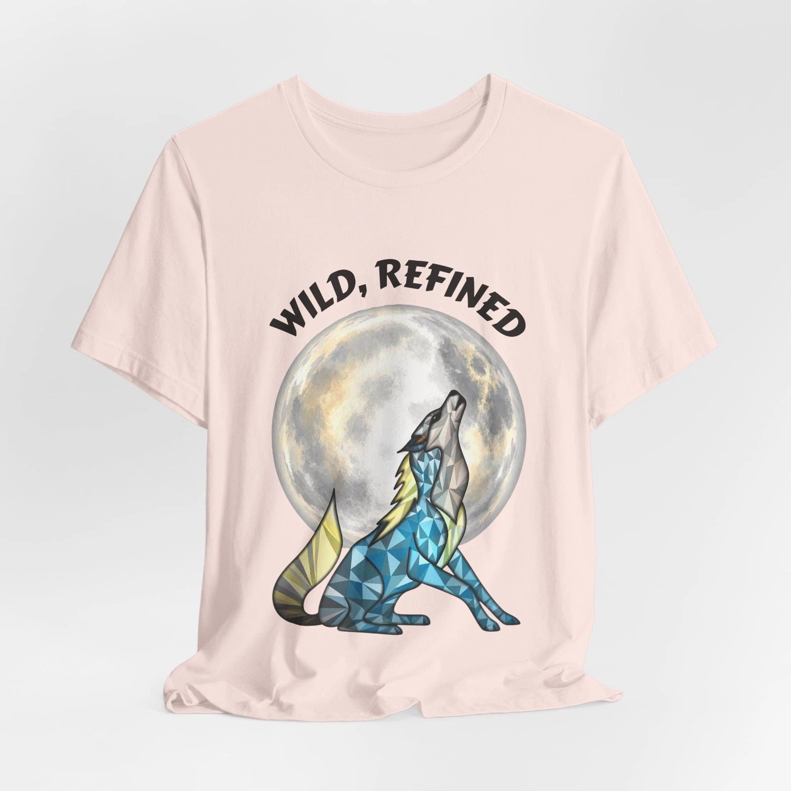 Geometric Howling Wolf tee | Moon Graphic Wild Refined T-Shirt