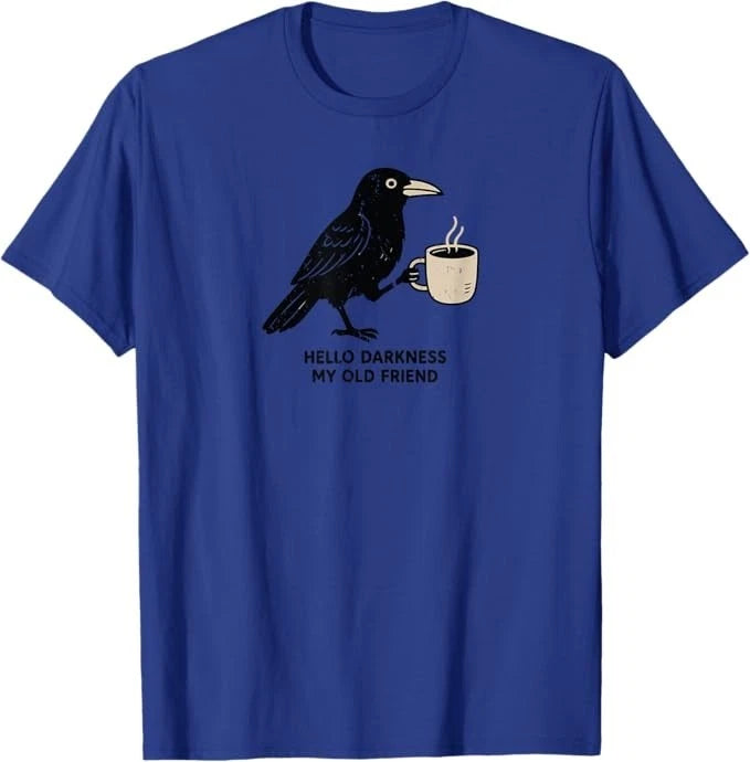 Raven Crow Coffee funny hello darkness T-Shirt