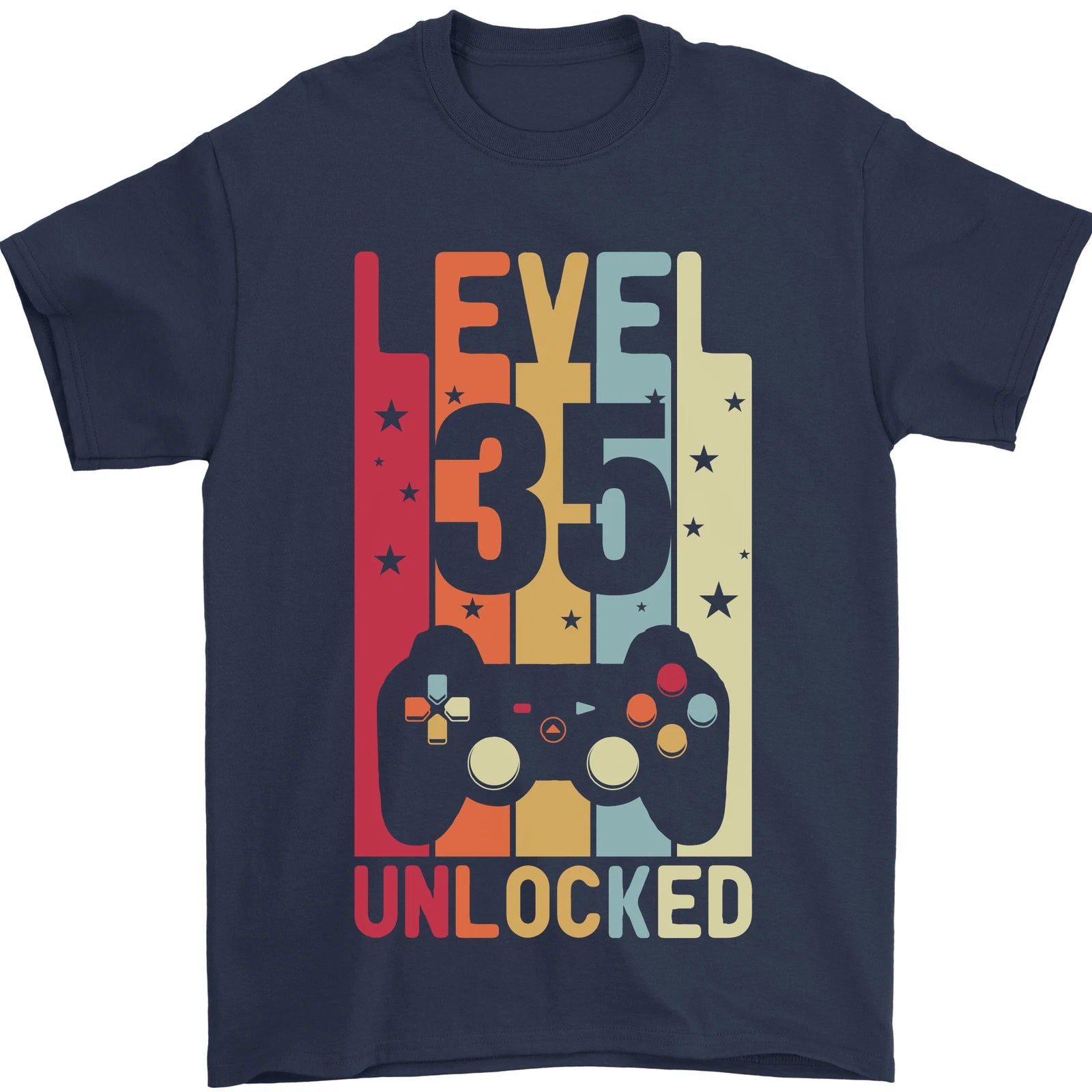 35th Birthday 35 Year Old Level Up Gaming Mens T-Shirt 100% Cotton