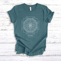 Sri Yantra Sacred Geometry - White Print -  Unisex Short Sleeve Tee