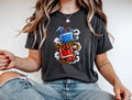 Retro Handheld Console Robot T-Shirt Vintage Gamer Graphic Tee Arcade Gaming