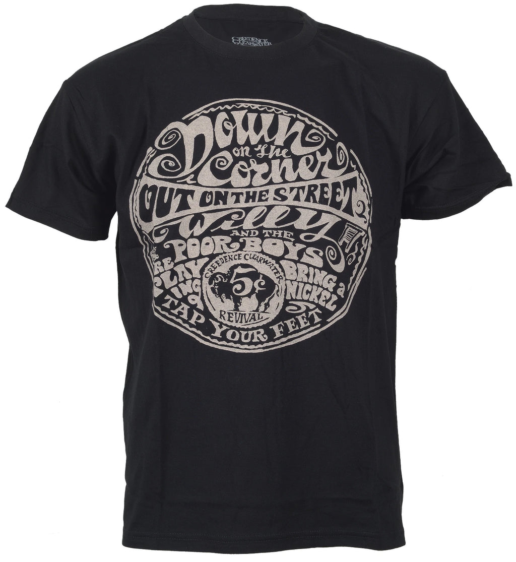 Official CCR T Shirt Creedence Clearwater Revival Down On the Corner Black New