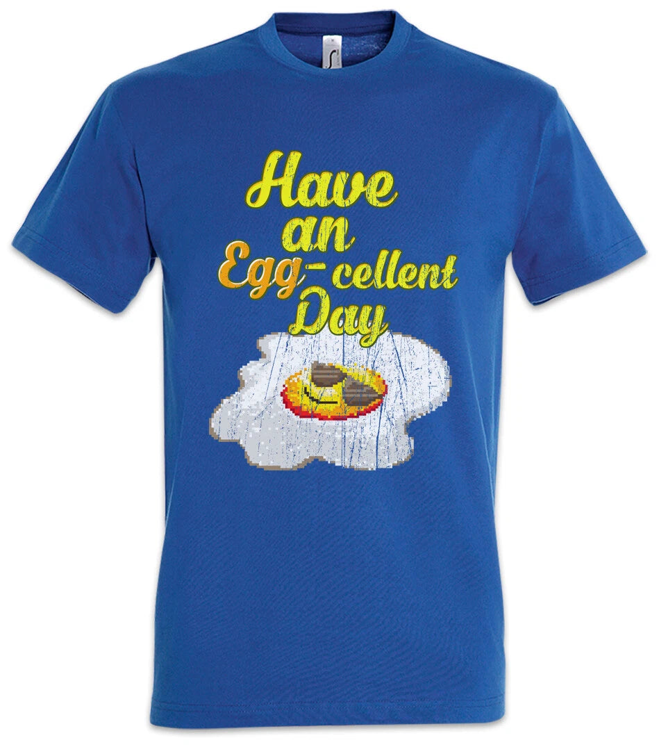 Have An Egg-Cellent Day T-Shirt Pixel Retro Fun Fried Egg Gamer Geek Nerd Gaming