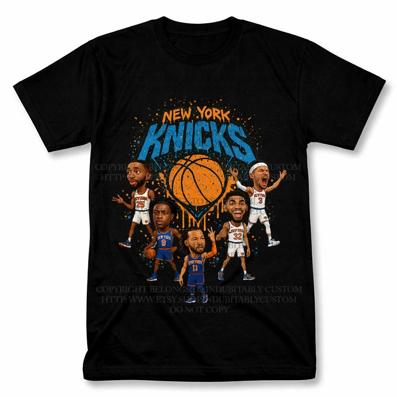 New York Knicks Graphic T Shirt Vintage Style Basketball Fan Tee