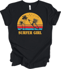 Surfer Girl Vintage Retro 70s Beach Surfing California Lover Summer Vacation Tee