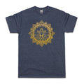 Lotus Mandala T Shirt Gold Print Hindu Indian Traditional Yoga Mens Womens Tee