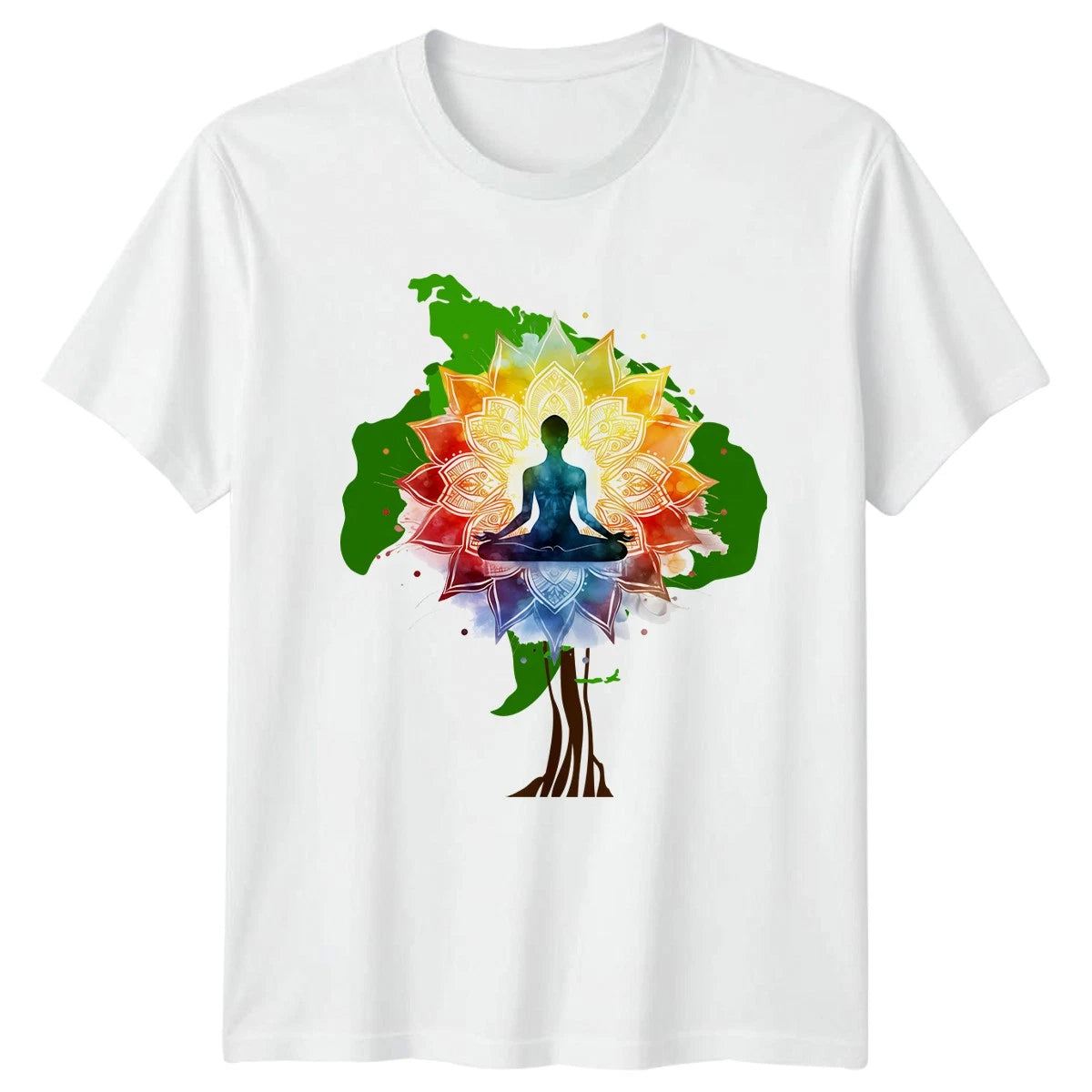 Spiritual Lotus Mandala Meditation T-Shirt Yoga Chakra Wellness
