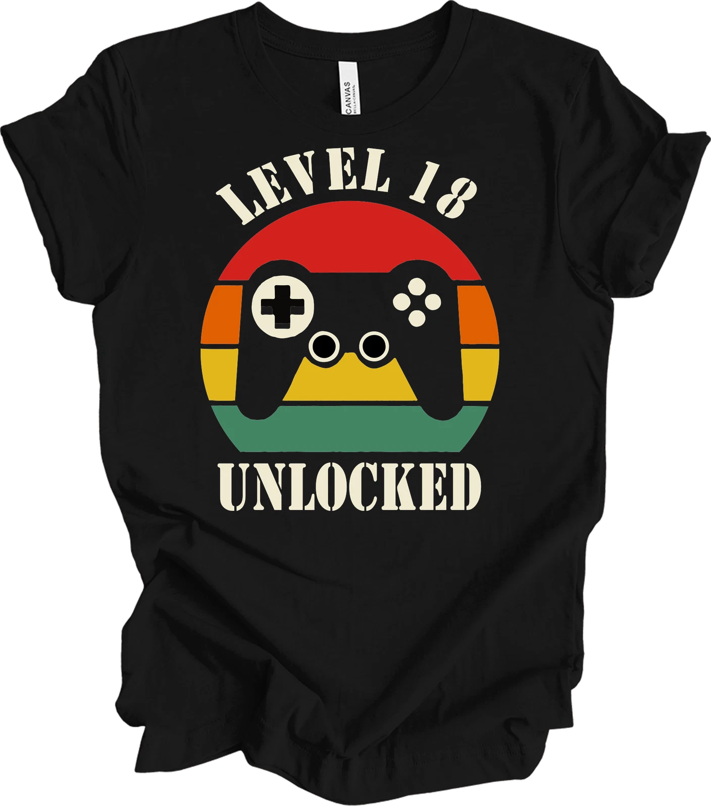 Level 18 Unlocked - Retro Gamer Birthday Gift Tee