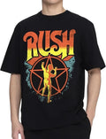 RUSH Vintage Gradient Logo Starman Retro Rock Band Men T shirt