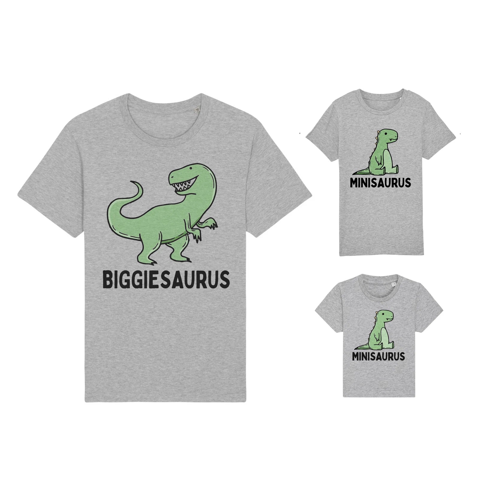 BIGGIESAURUS MINISAURUS, Matching Family Dinosaur T-Shirt Dad Son Daughter Baby