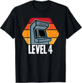 4th Birthday 4 Years Old Video Game Level 4 Retro Gamer Gift Unisex T-Shirt
