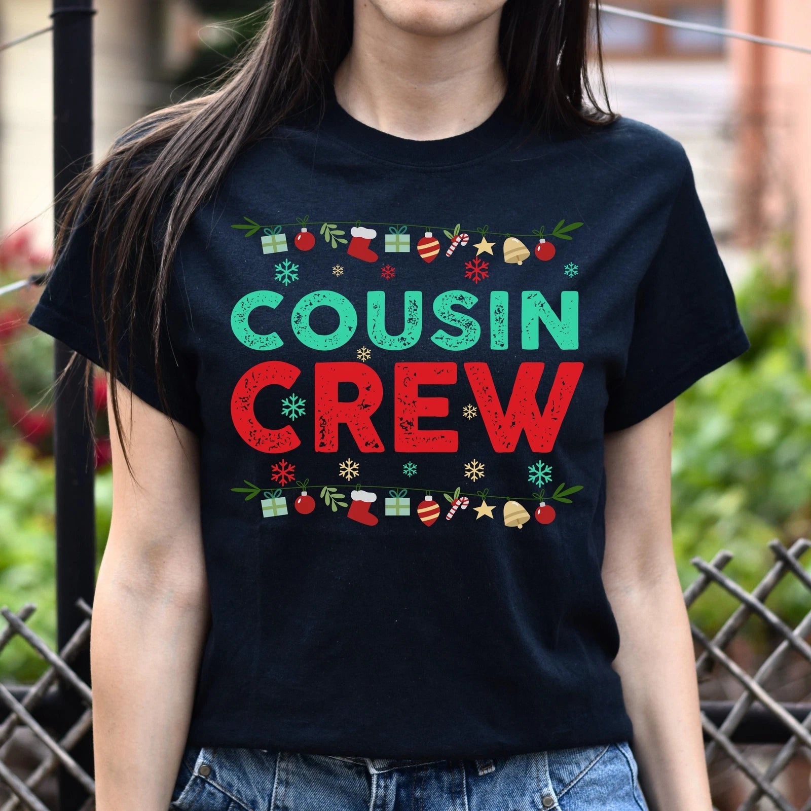 Cousin Crew Christmas Unisex Shirt Christmas party tee Black Dark Heather