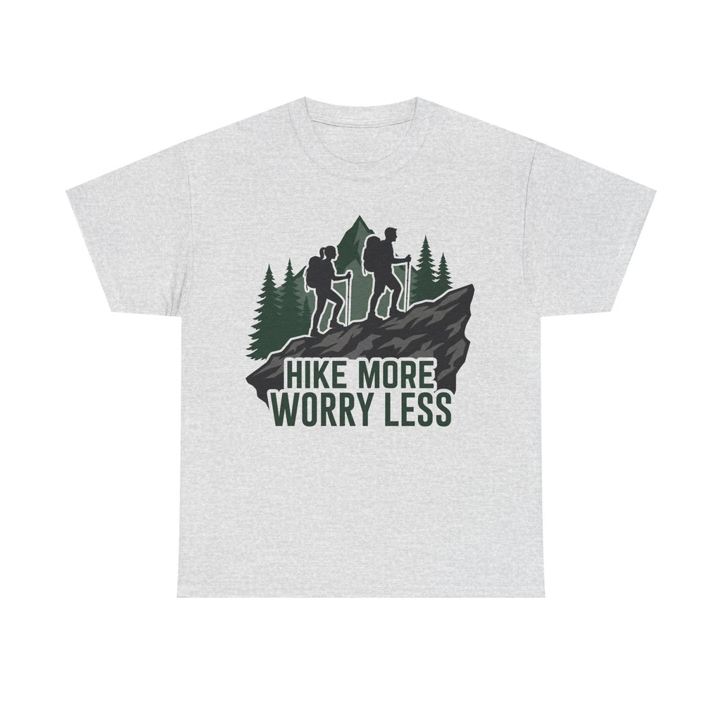 Mountain Hiking T-Shirt Unisex Hike More Worry Less Graphic Tee Adventure Shirt