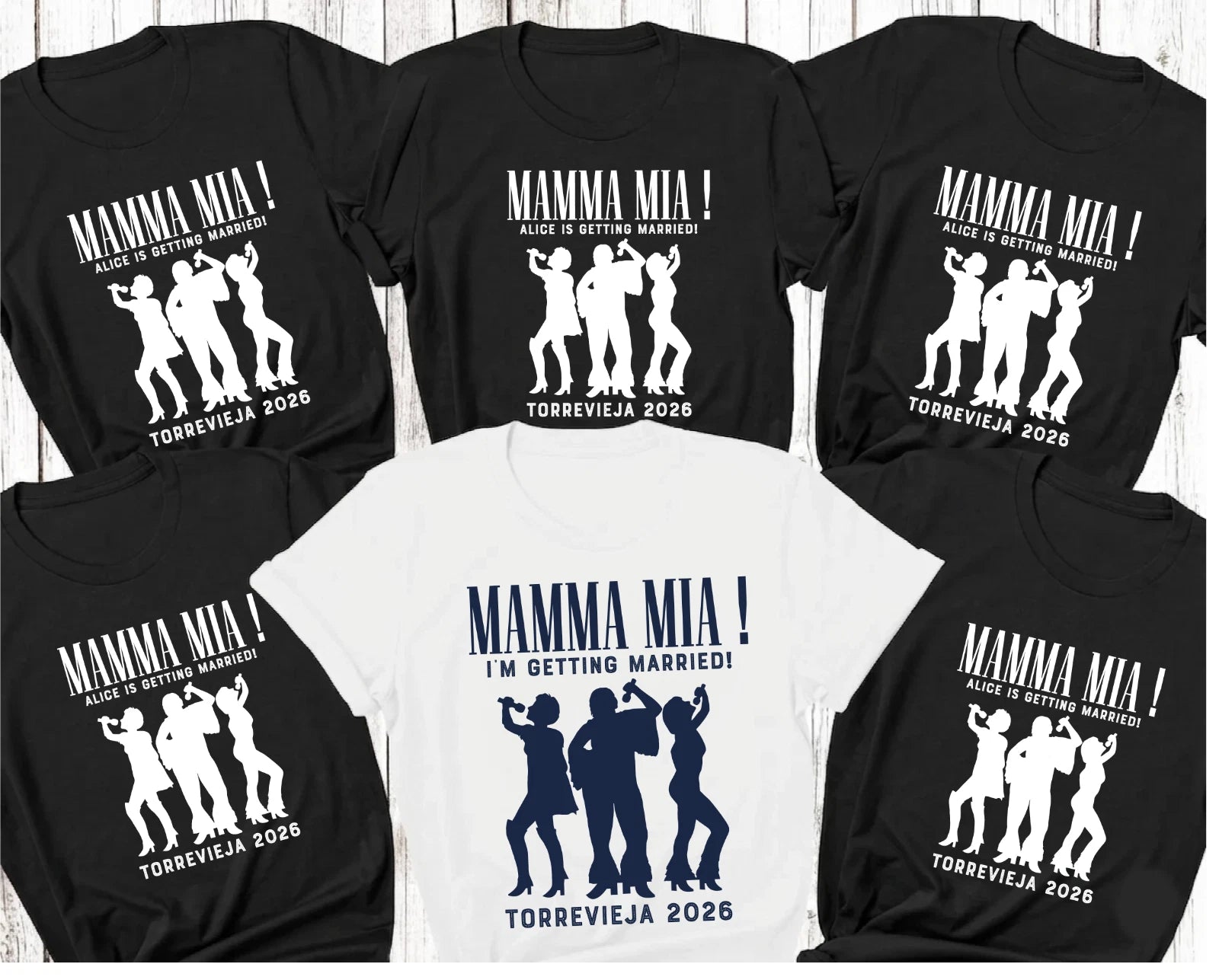Mamma Mia Hen Party T Shirt Personalised Bride Squad Bachelorette Custom Tops