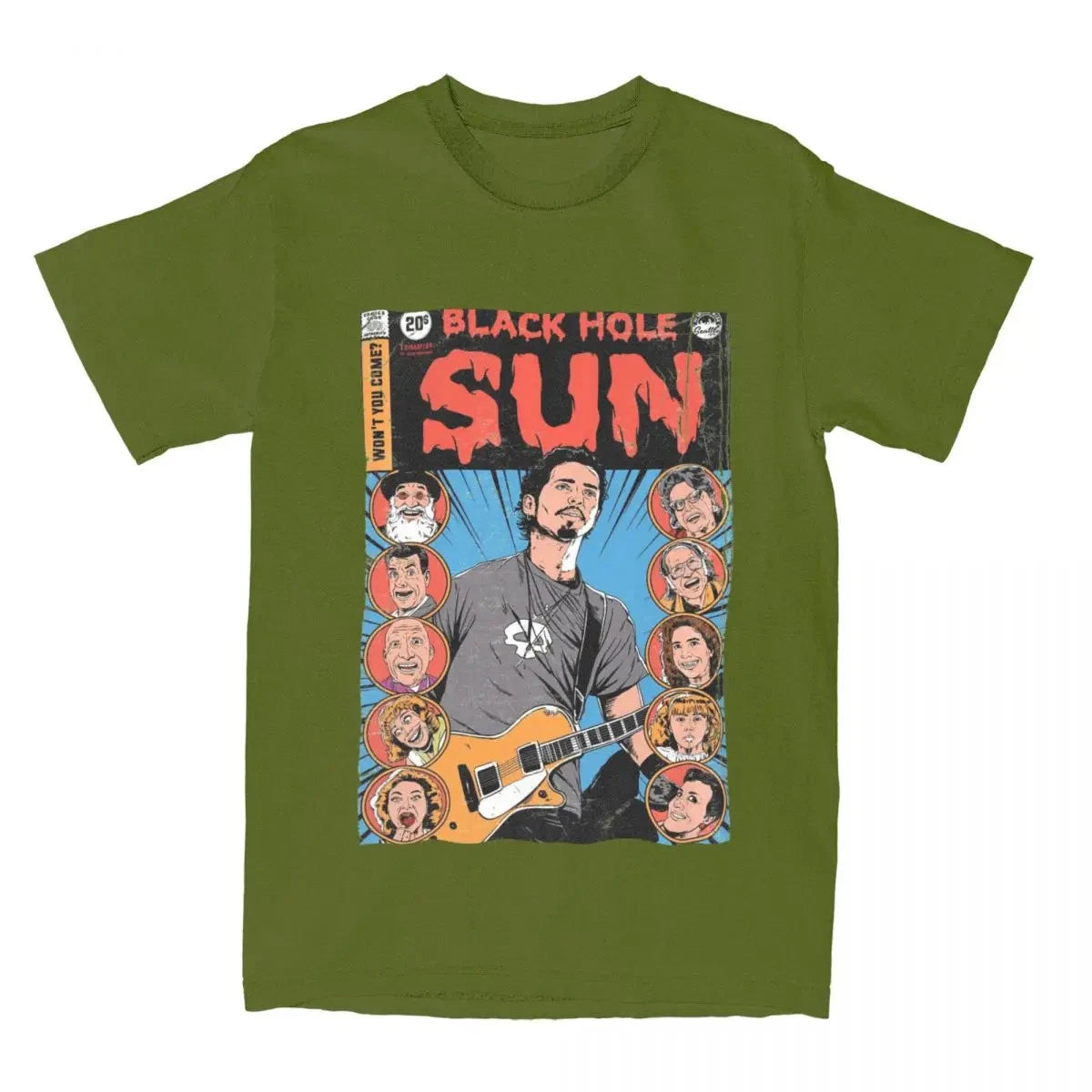 Soundgarden Black Hole Sun Graphic T-Shirt Y2K Grunge Band Tee S-6XL 10 Colors