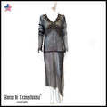 Women Clothing Fashion Transparent Long Dress Embroidered Sexy Prom Elegant Gown