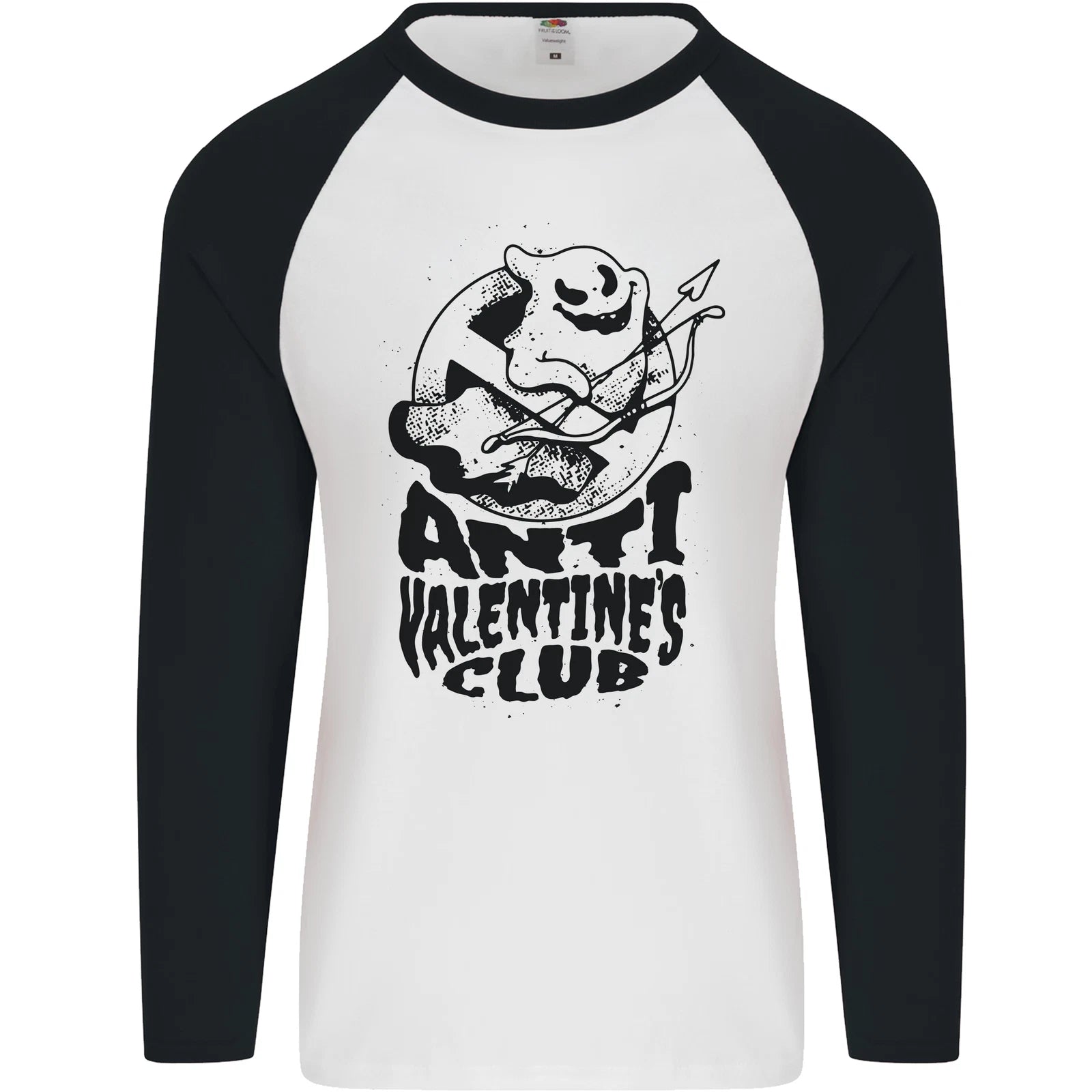 Anti Valentines Club Romance Single Day Mens L/S Baseball T-Shirt