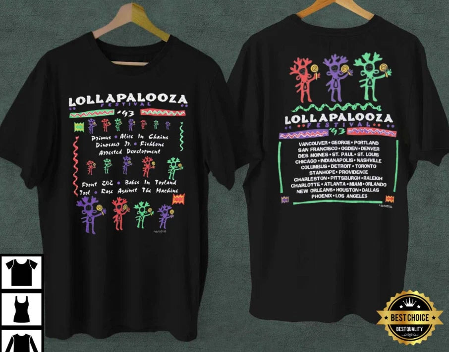 Lollapalooza Vintage 1993 Tour Concert T-Shirt