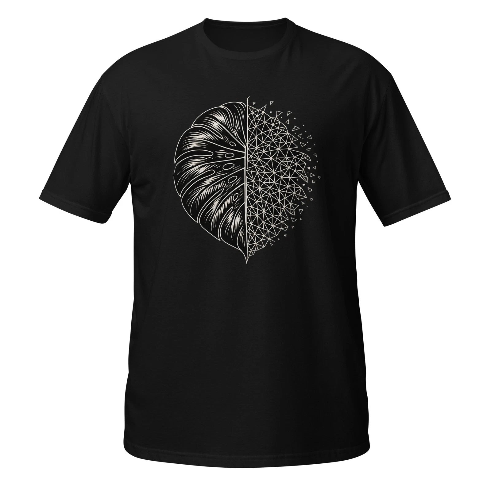 Monstera Leaf Shirt Digital Nature Botanical Wireframe Line Art Tee Gifts Unisex