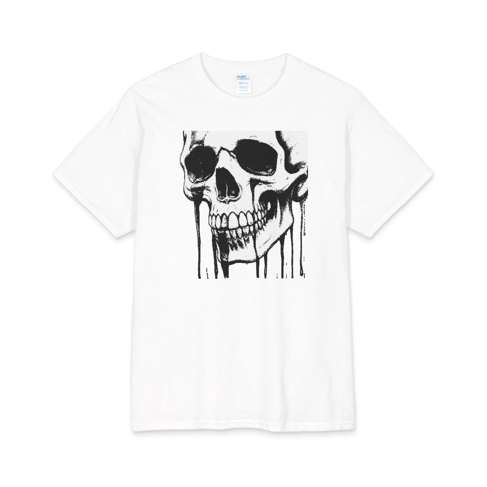 Dripping Skull Core Cotton Tee | Gothic Skull Graphic Shirt Y2K Emo Fashion