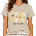 Good Vibes Only Beach T-Shirt Coastal Summer Surf Sunset Graphic Tee Unisex