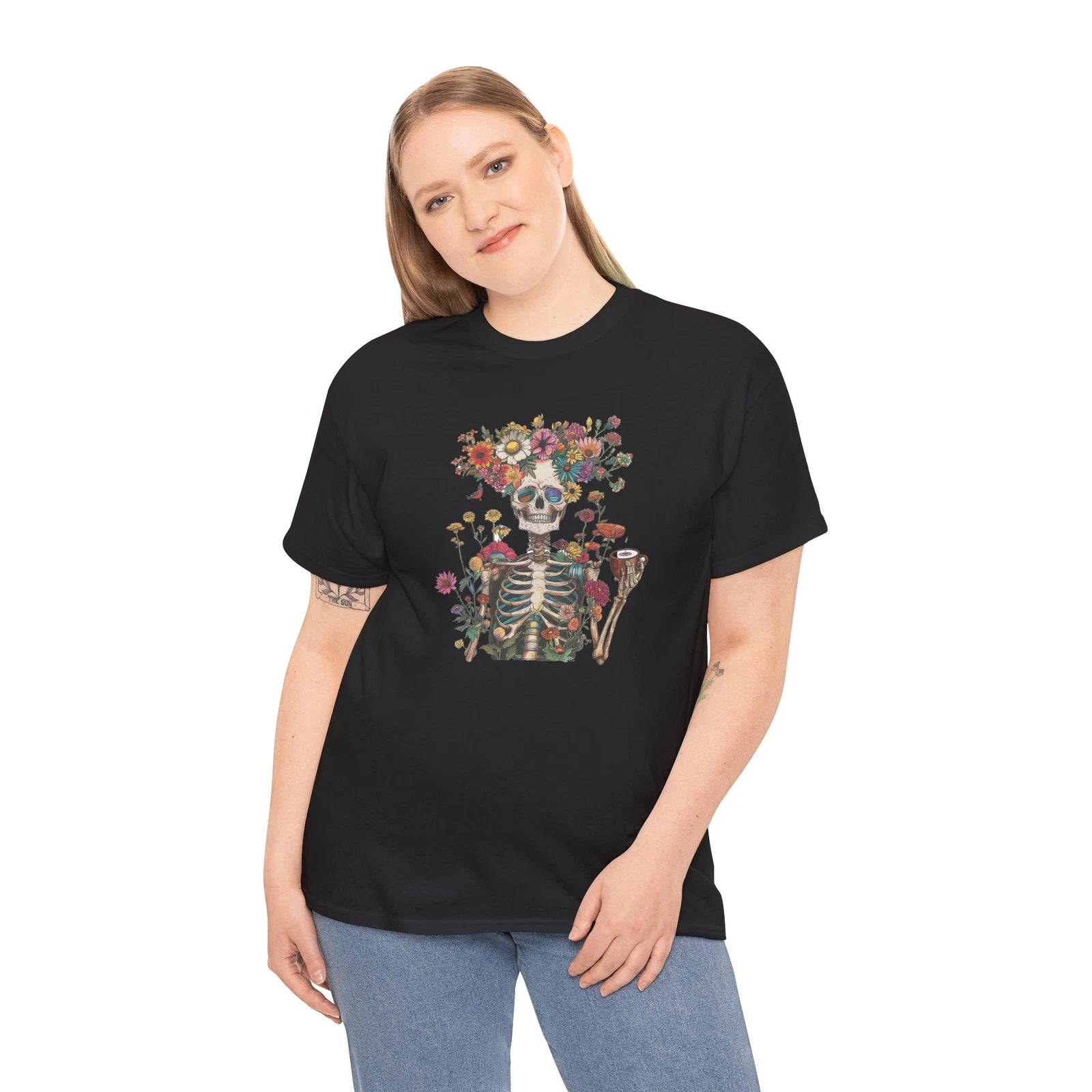 Coffee T-Shirt | Funny Caffeine Lover Retro Vintage Boho Skeleton T-Shirt