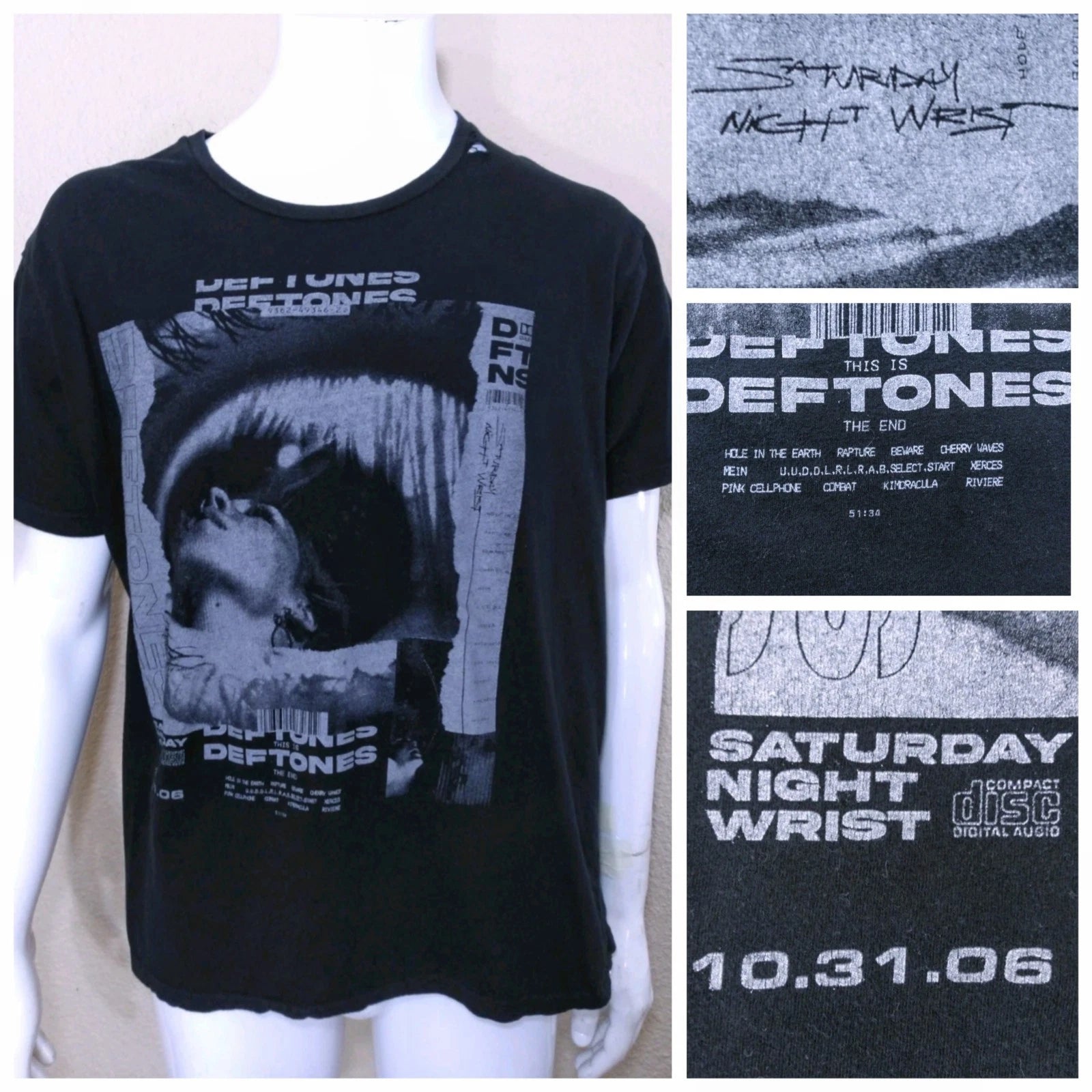 DEFTONES T Shirt XL Saturday Night Wrist 2006 GRAPHIC BAND TEE Vintage Vtg 00s