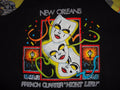 Vtg Bloopers Brand French Quarter Night Life Mardi Gras MASKS tShirt XL NICE