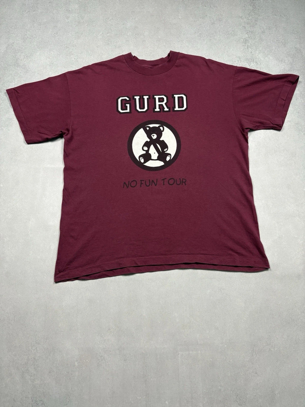 Vintage 90s GURD No Fun Tour Trash Metal Attitude Sucks Tee XL Screen Stars