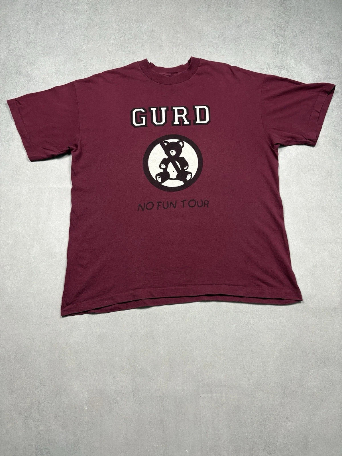 Vintage 90s GURD No Fun Tour Trash Metal Attitude Sucks Tee XL Screen Stars
