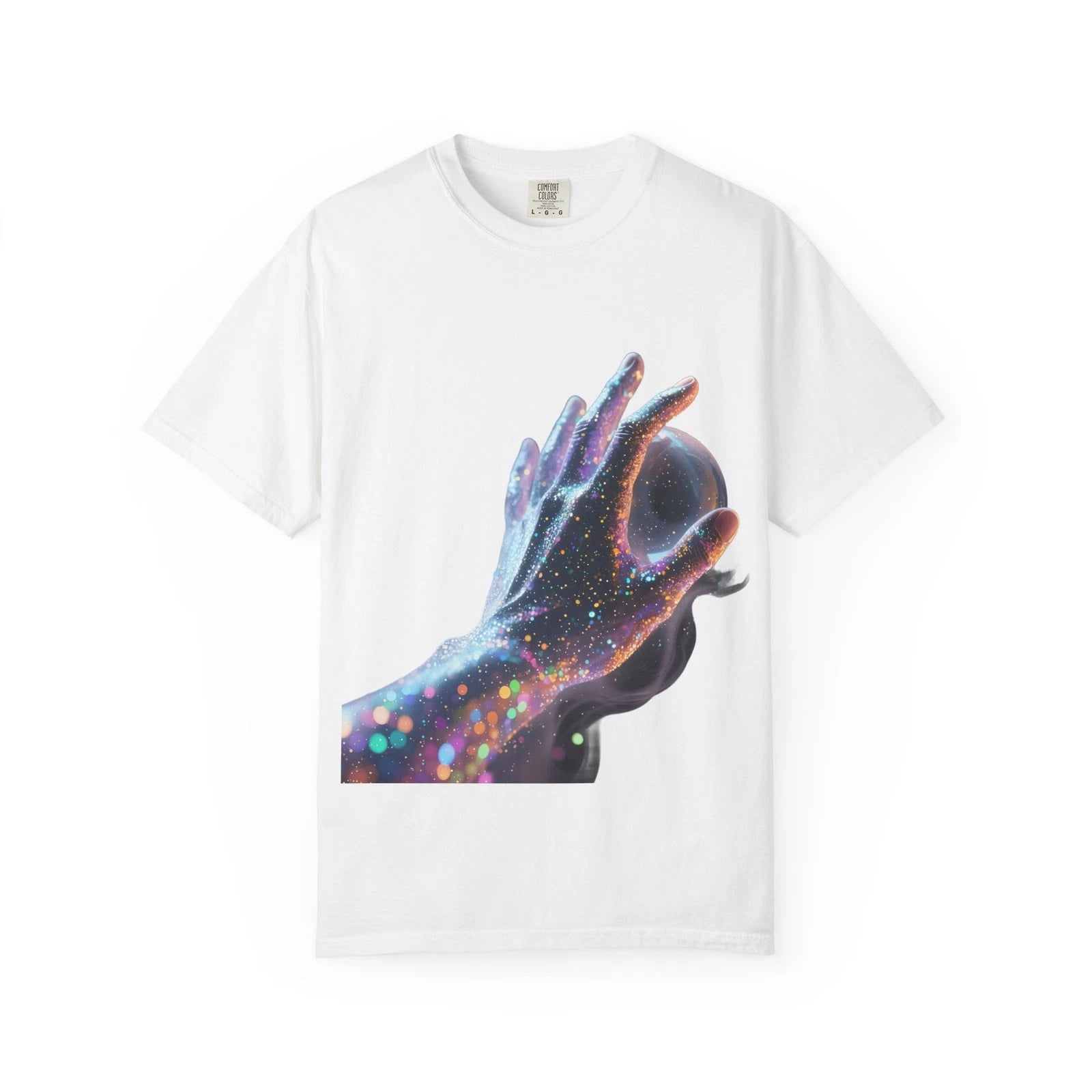 Comfort Colors 1717 Glitter Hand Tee Mystical Aura Manifestation Art Gift