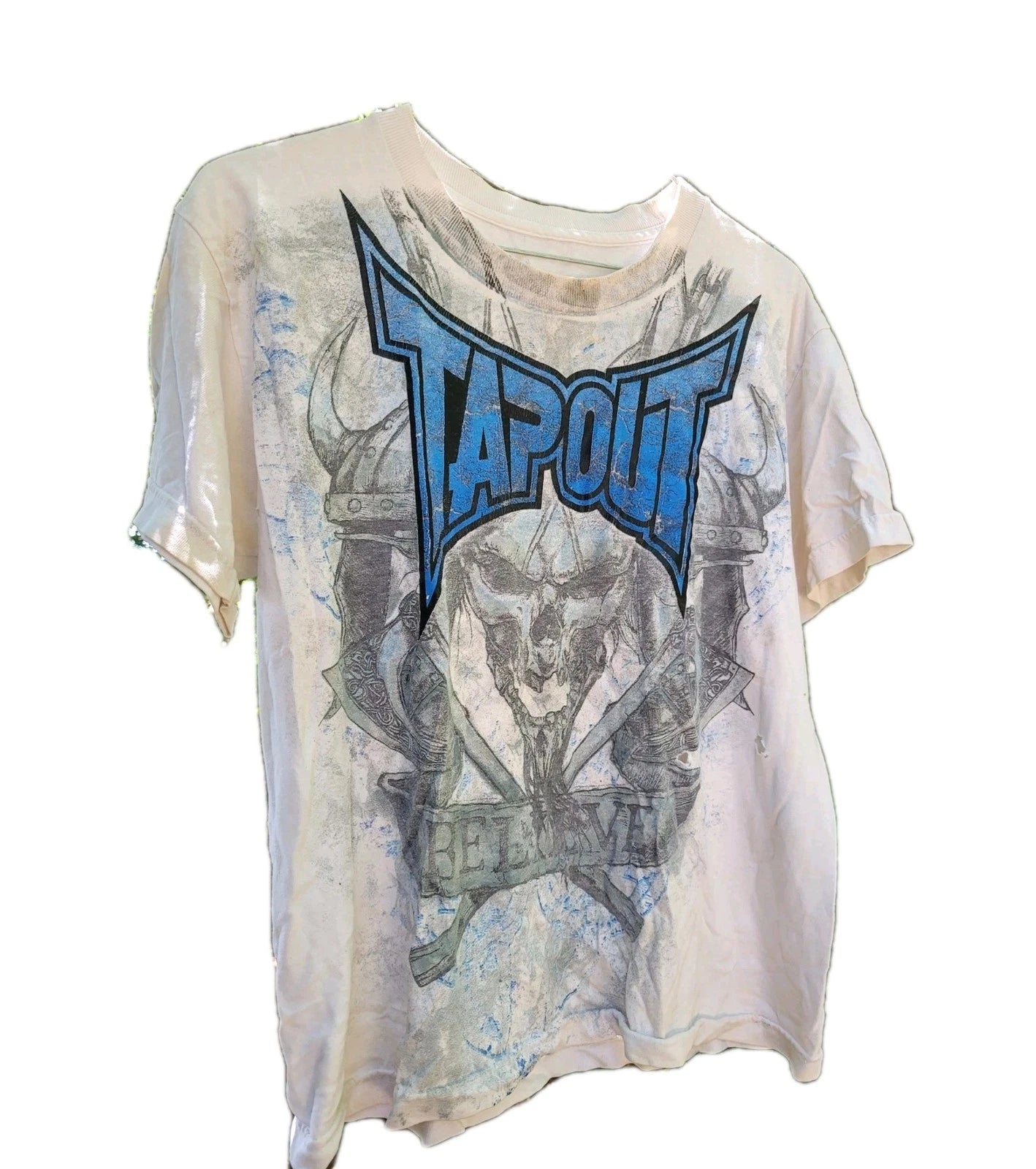 Rare Vintage M Tapout Affliction Viking Shirt Grunge Y2K Thrashed Punk Skater