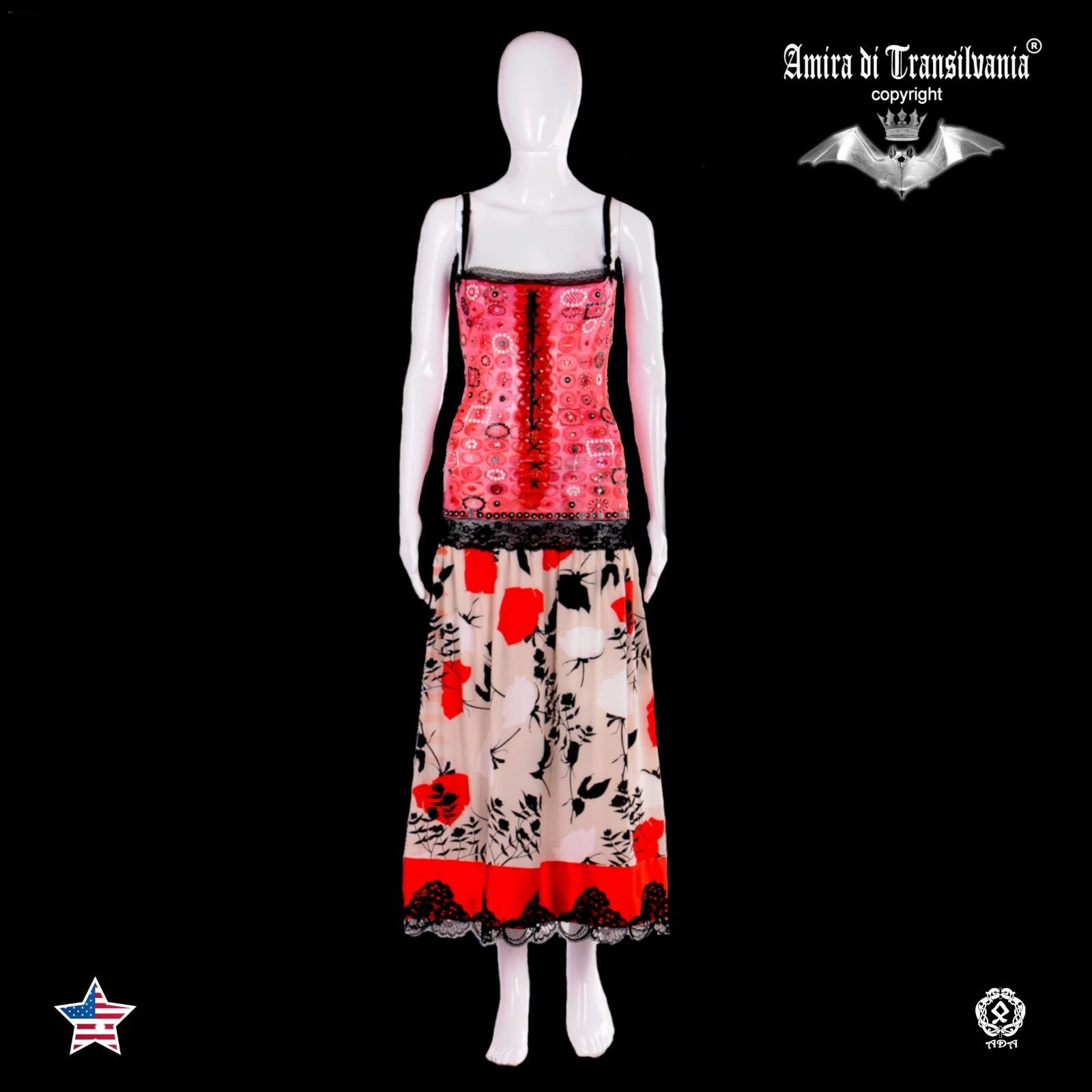 women clothing long dress luxury brand embroidered red flower elegant rhinestone