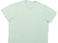 Lucky Brand Men's V Neck T Shirt Short Sleeve Green Linen Blend Size 4XL NEW