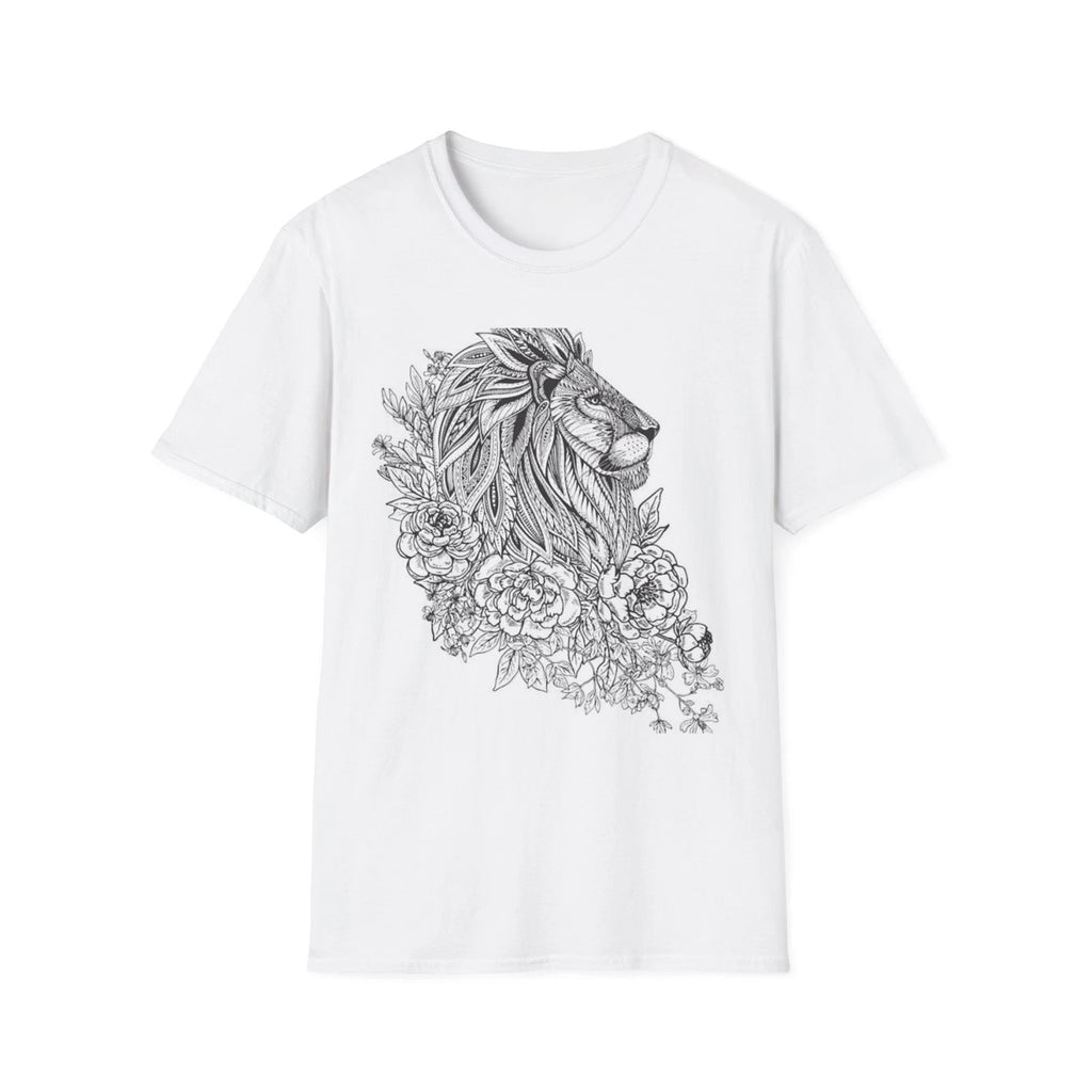 Color your own shirt Floral Lion Illustration T-Shirt | Botanical Lion Tee