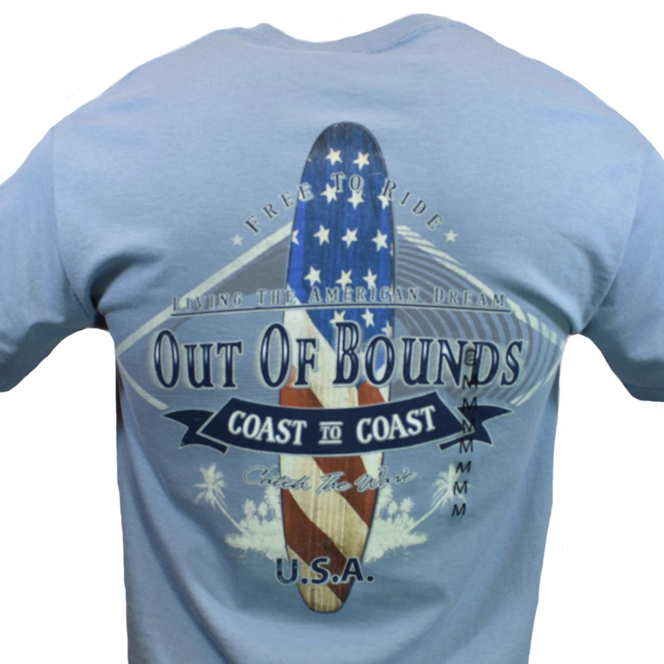 Men's T Shirt-Free to Ride -"Out of Bounds" Living A Dream Coast to Coast-NEW