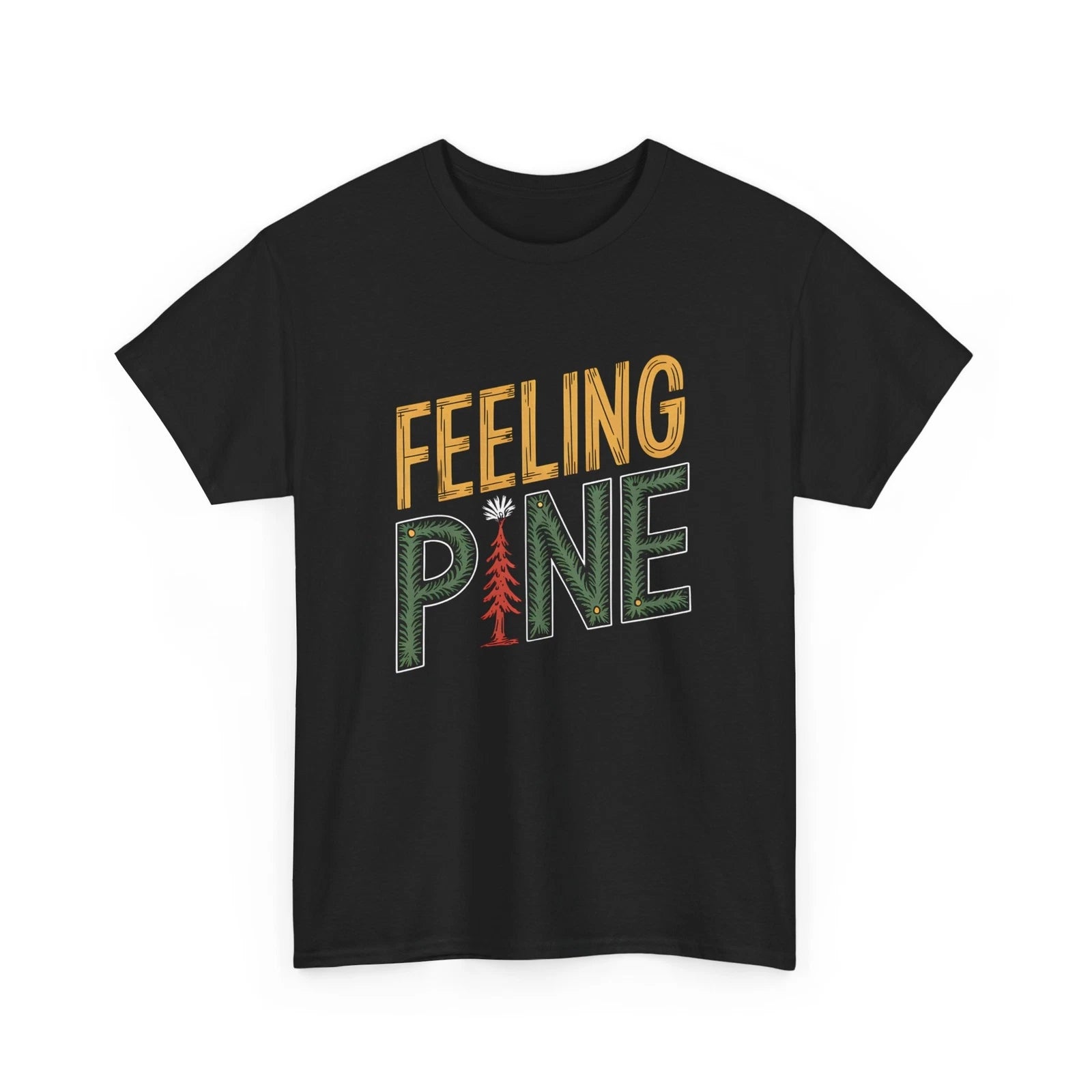 Feeling Pine Outdoor T-Shirt  Tree Graphic Short Sleeve Pullover Tee