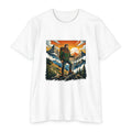 Mountain Hiker Illustration T-Shirt | Vintage Sunset Outdoors