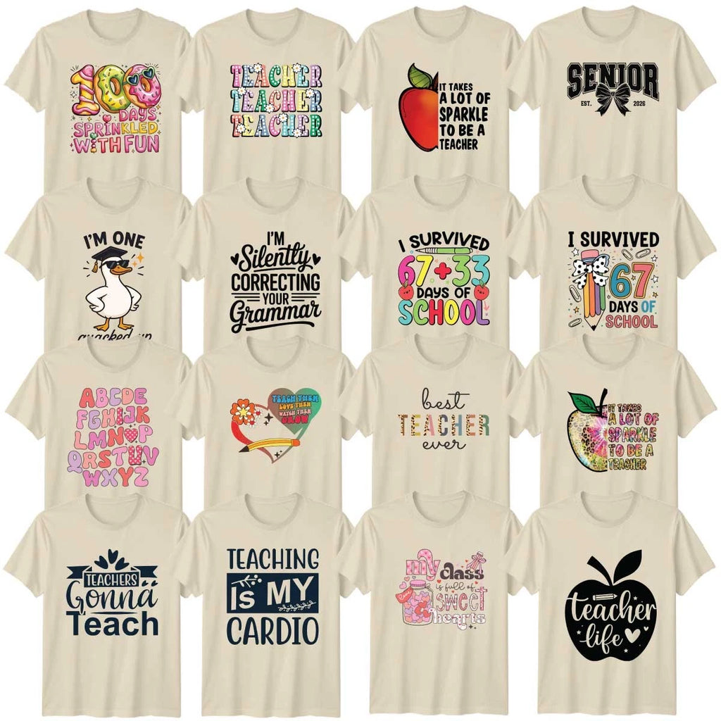 Novelty Teachers Adult T-Shirt Education School Appreciation 100th Teacher Gift
