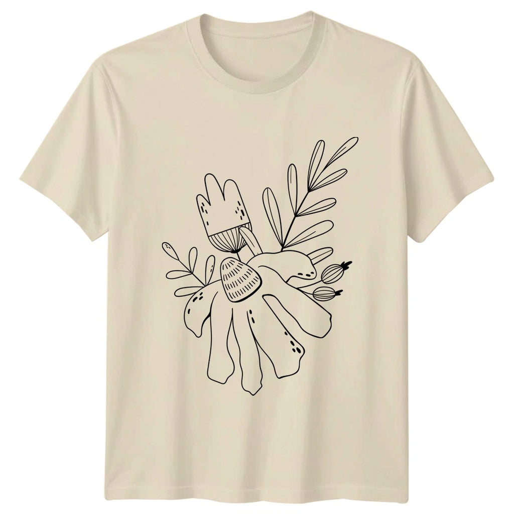 Botanical Illustration Adult T-Shirt Botanical Line Art Nature Lover Gift