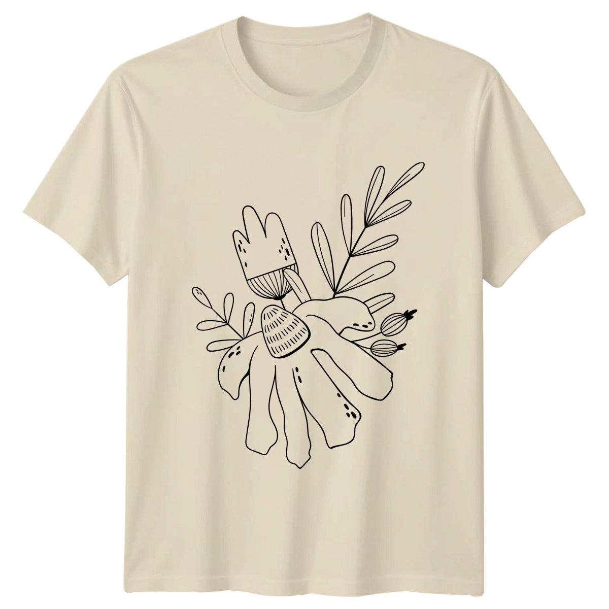 Botanical Illustration Adult T-Shirt Botanical Line Art Nature Lover Gift