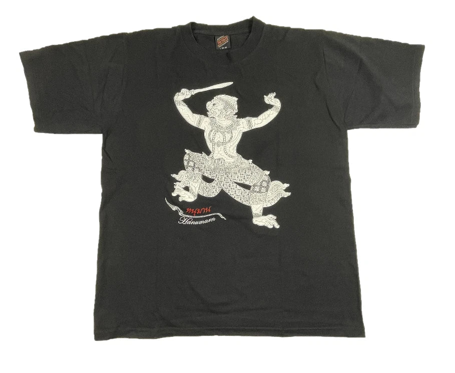 MY DREAM Hanuman Thai Graphic T Shirt Black Spiritual 100% Cotton Mens L/40-42