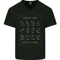 Zodiac Sign Constellations Mens V-Neck Cotton T-Shirt