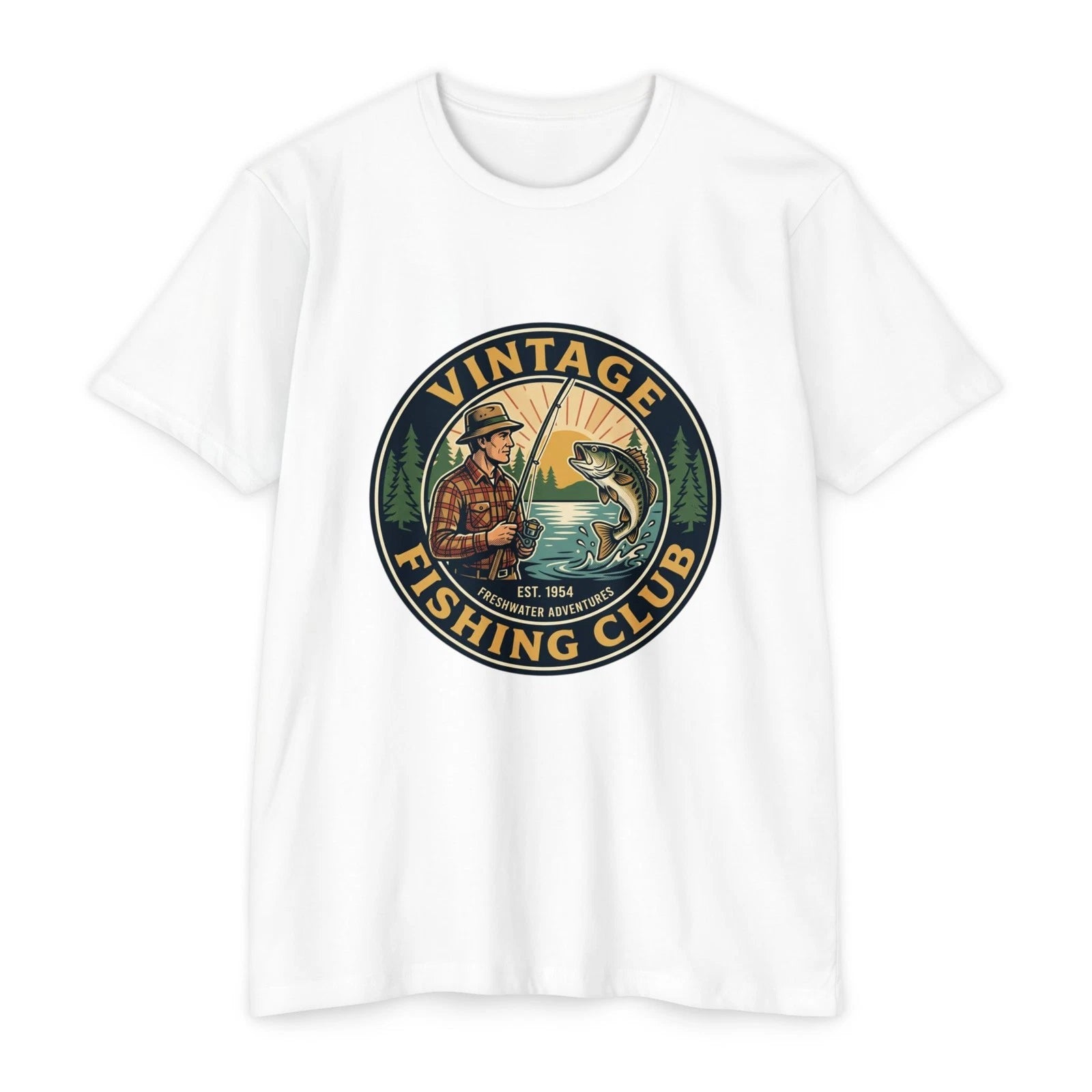 Vintage Fishing Club T-Shirt | Retro Angler Badge