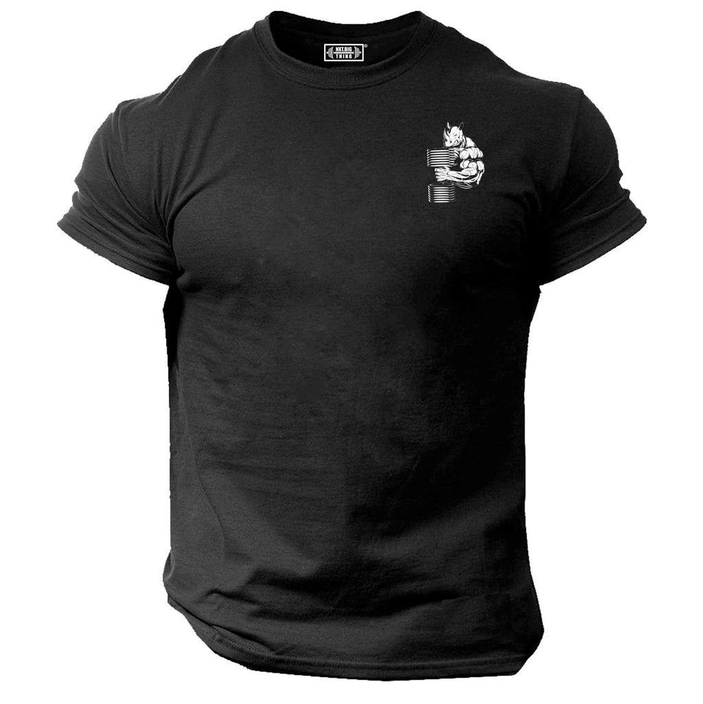 Rhino Bodybuilding T Shirt Pocket Gym Clothing Training Workout Exercise MMA Top
