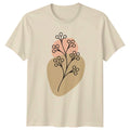 Minimalist Abstract Botanical Line Art T-Shirt Boho Plant Nature Art Birthday